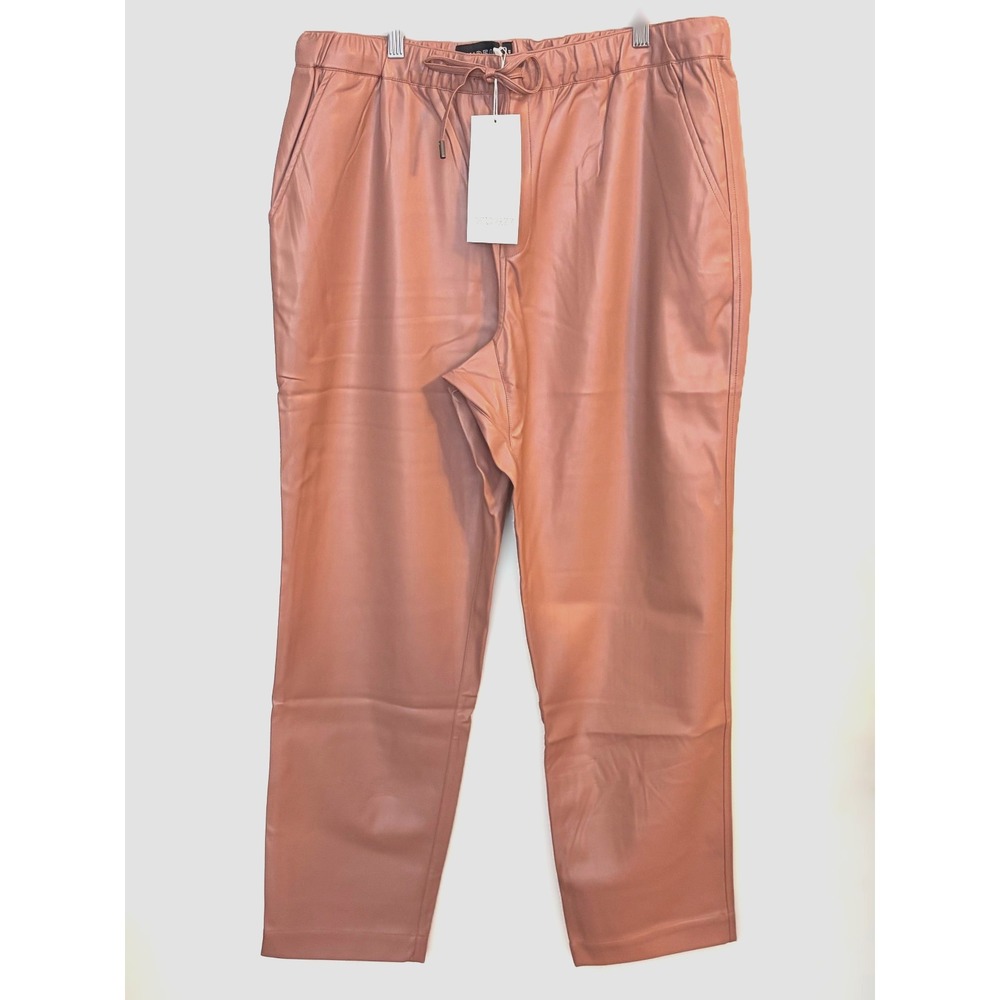 Wildfang The Empower Vegan Leather Rose Brown Pants Size Medium Y2K Indie Cyber